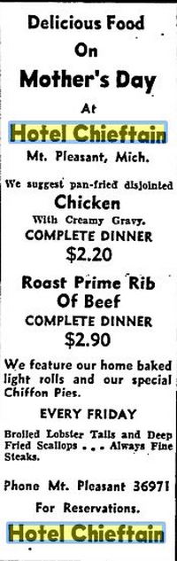 Hotel Chieftan - 1953 Ad (newer photo)